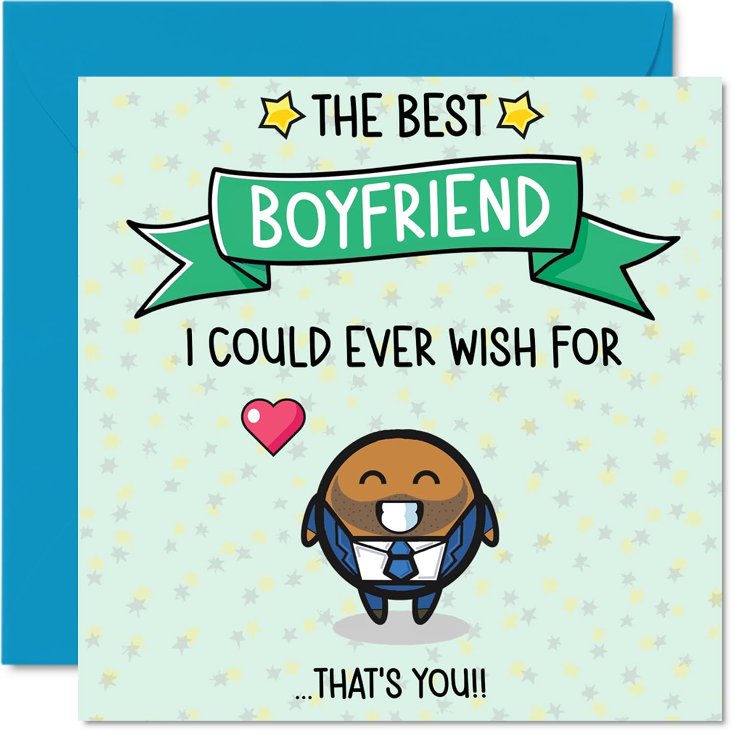 Boyfriend Birthday Card - Best I Could Ever Wish For - Happy Birthday Card for Boyfriend from Girlfriend Partner, 145mm Cute Bday Greeting Cards