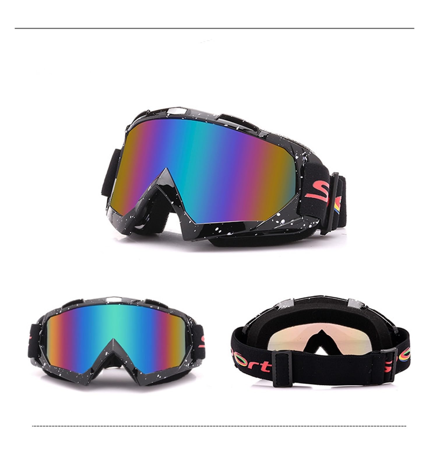 Gafas de esquí - Gafas de esquí antiniebla para adultos Gafas de máscara grande Gafas de esquí para hombres y mujeres Gafas de snowboard para nieve - Gafas de moto transpirables a prueba de vient