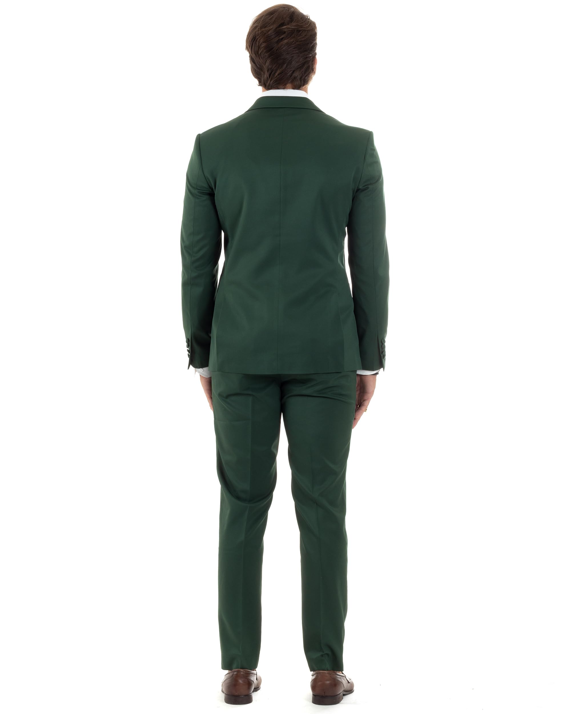 Abito Uomo Doppiopetto Vestito Completo Giacca Pantaloni Bottoni Revers Raso Elegante Smoking Vari Colori