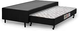 Base Cama Box Casal Com Colchão Auxiliar 138x188x46 Bc