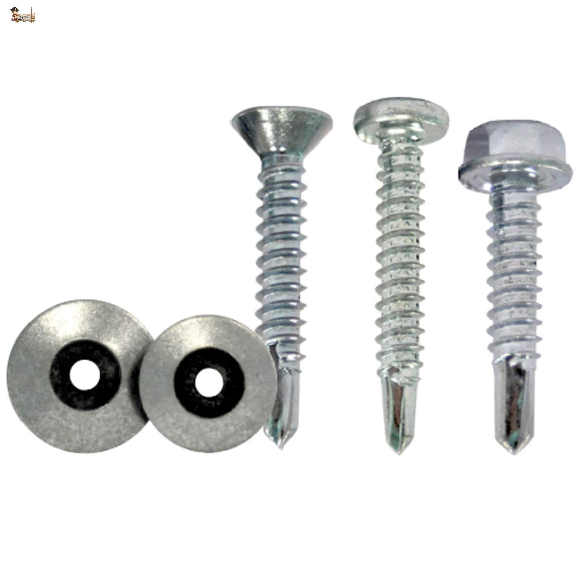 BricoLoco Maletín surtido 1.550 uds. Tornillo roscachapa autotaladrante. Punta broca autoroscante y autoperforante metal. Cabeza plana, redonda y hexagonal. 200 uds. Arandelas goma EPDM.