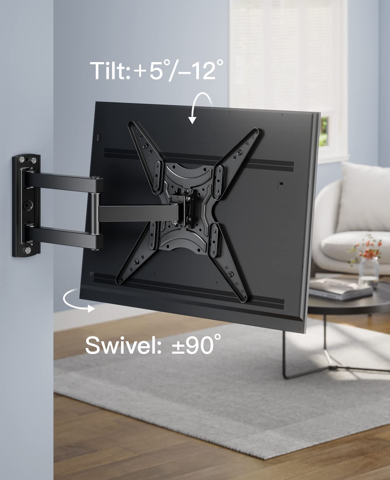 PERLESMITH Full Motion TV Wall Mount for 2655 Inch TVs with