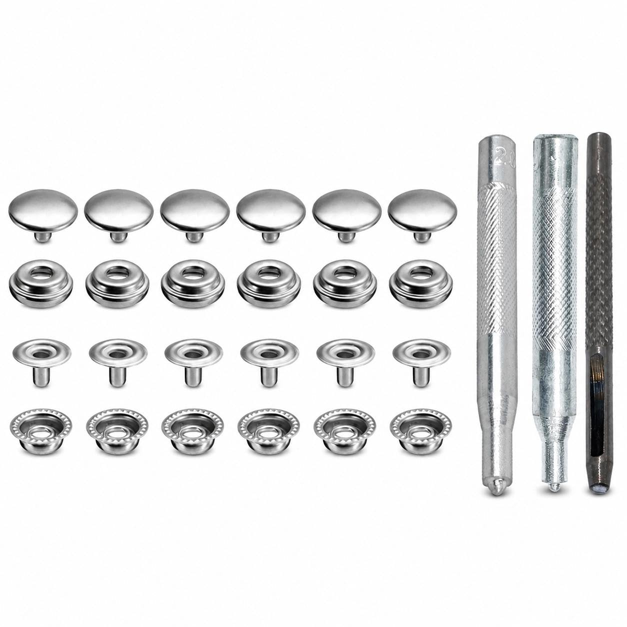 15mm Snap Fastener Kit with Installation Tools and Storage Box 10 Silver Snap Fasteners (40pcs) Without Tools (Bagged)-picture-16