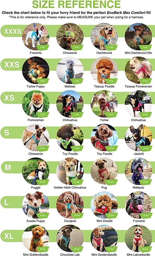 Miniatura 6 de EcoBark Arnés para perro  Arneses ecológicos para perros de raza pequeña y mediana  Chaleco de cuerpo pequeño y ajustable  Arnés de malla suave para