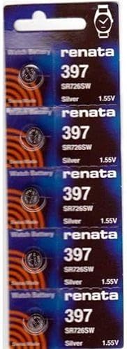 Miniatura 2 de Renata - Batería para reloj Renata 397 o SR726SW o AG2 de 1,5 V (1 batería, 397 o SR 726 SW)