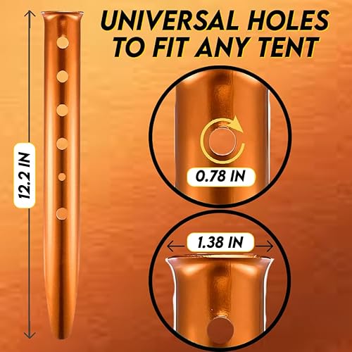 Miniatura 6 de SandShark Anchor - Estacas de aluminio resistente de 13 pies de líneas ajustables rápidas, 4 líneas de tienda, postes de lona, accesorios de tienda,