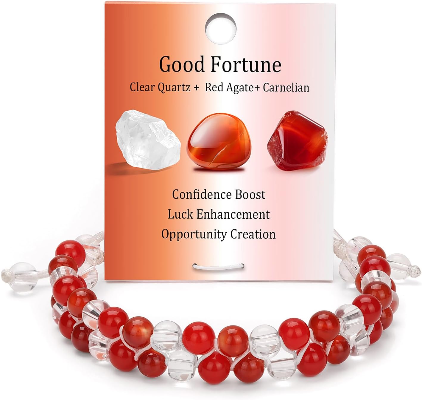 Raicegs Triple Protection Bracelet Stress Relief New Beginnings Emotional Healing Good Fortune Natural Stones Beaded Bracelet for Men Women Healing Crystal Bracelet