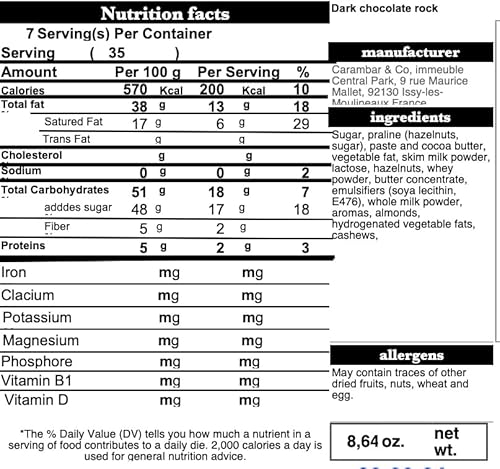 French Black Rock x 21 Suchard-rocher schwarz - 3 x 245 gr