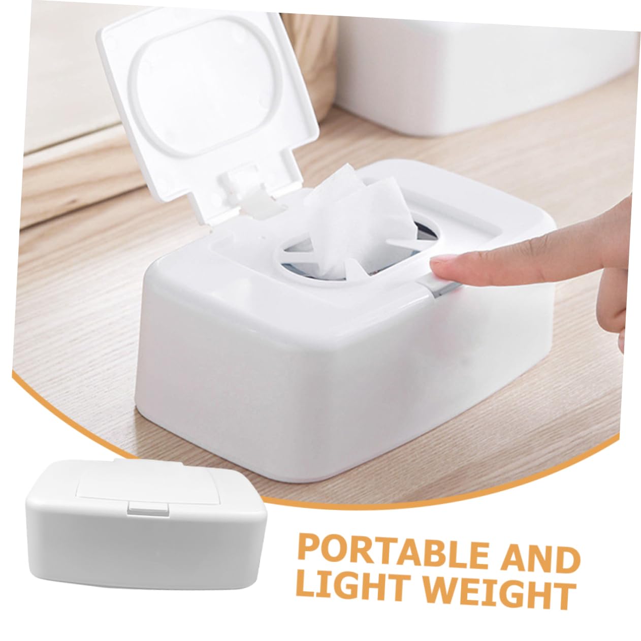 WOONEKY Distributeur de Lingettes Portable 4pcs Léger en Pp Blanc Rechargeable Cuisine et Chambre Bébé Design Simple et Moderne