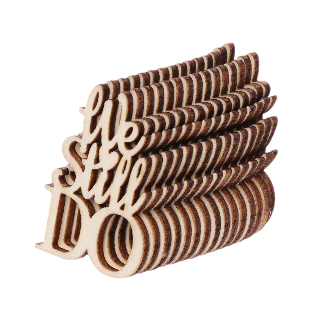 Tsophreniq 15Pcs Wooden We Still DO Table Confetti Scatter Vintage Wedding Party Dec Wooden Decorations