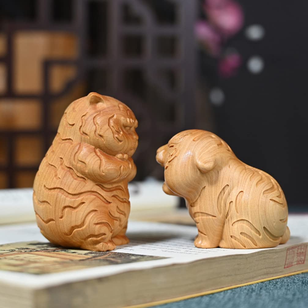 Amazon.co.jp: DECHOUS 干支 置物 虎 寅 2022 縁起 木製 かわいい DIY