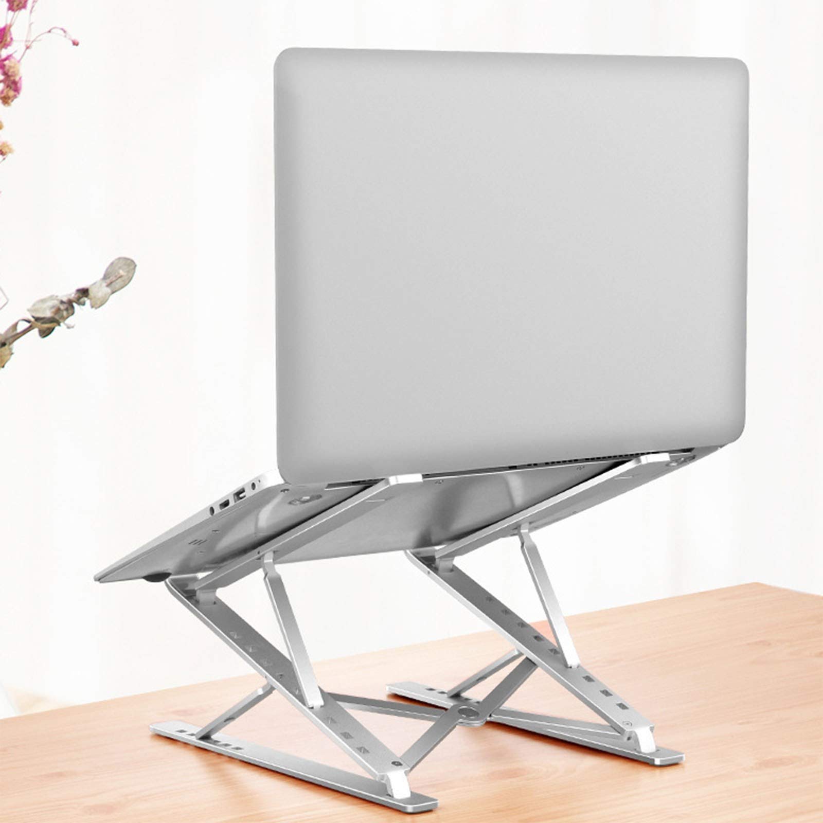 sunyu Supporto Ventilato Portatile, Supporto Notebook Alluminio, Laptop Stand, Supporto Laptop Regolabile, per Tutti i laptopSilver