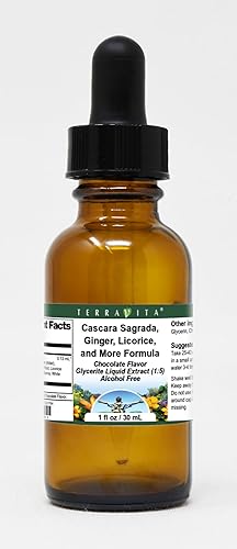TerraVita Fórmula limpiadora de colon Extracto líquido de glicerita (15), sabor a chocolate (1 oz, ZIN 523764)