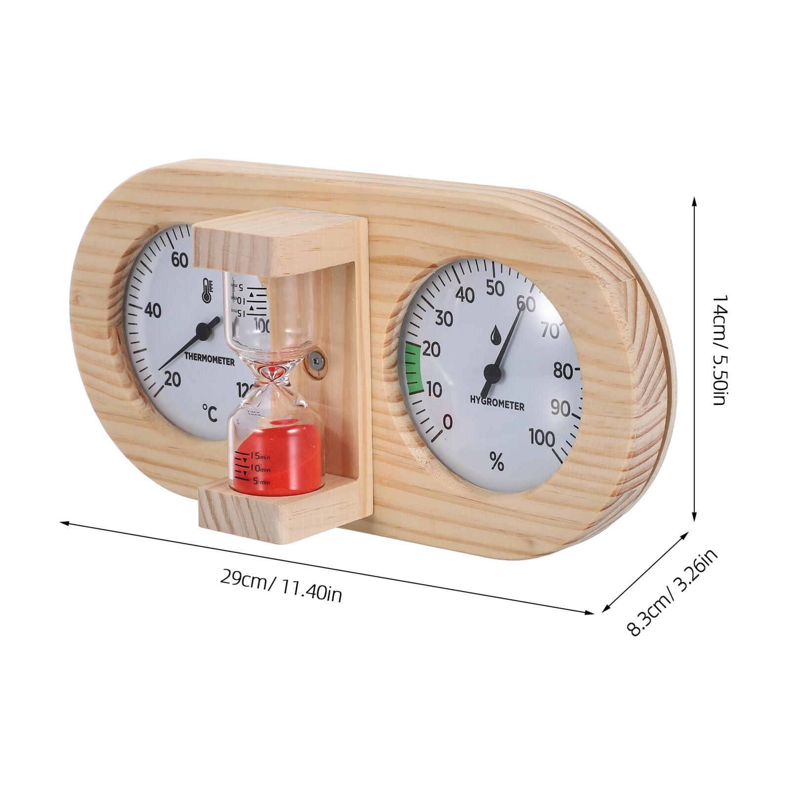 Anneome Sauna Higrometr Termometr z Mechaniczny Klepsydrą Timer Do Pomiaru Temperatury i Wilgotności Pomieszczeniach Spa Hotelowych Saunach i Łazienkach