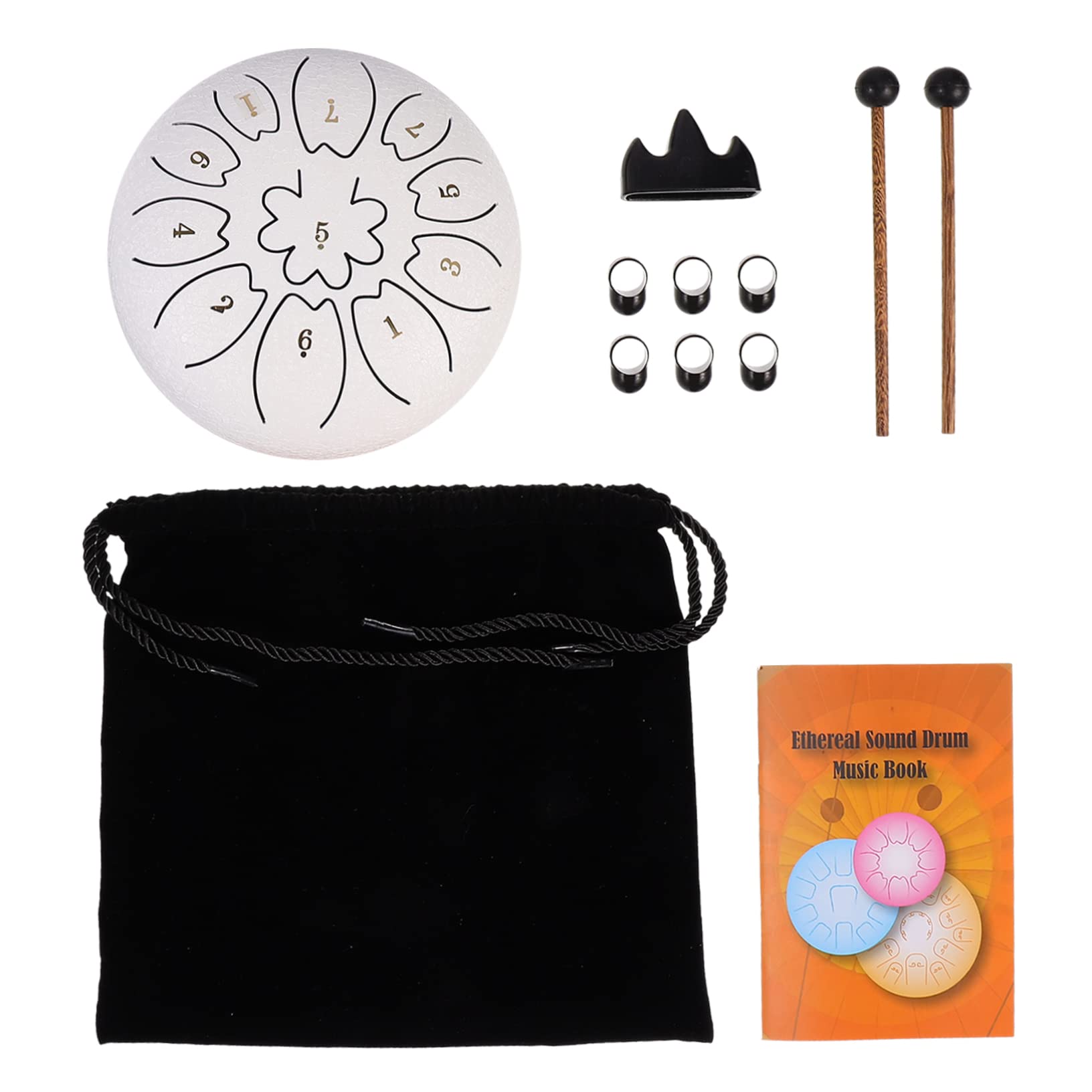 FUNOMOCYA 6-inch Steel Drum Set Handpan Percussion Instrument for Yoga Meditation Emotional Soothing