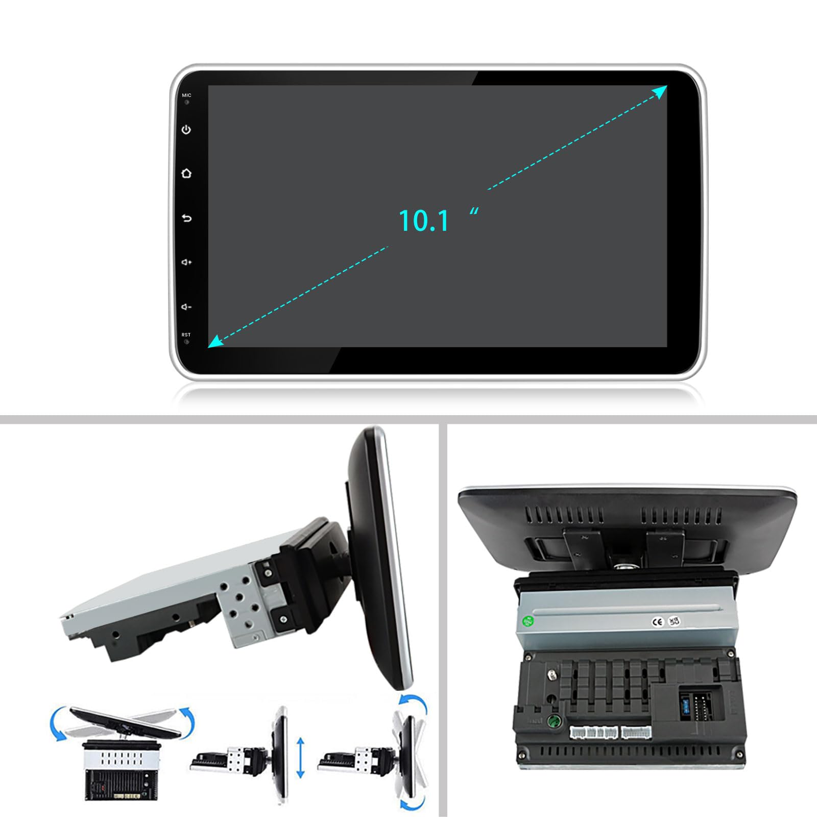Autoradio Android 13 Universel 1 Din | 2Go + 64Go| Écran Tactile HD 10 Pouces | CarPlay & Android Auto Intégrés | Caméra de Recul | GPS, WiFi 5G, Bluetooth 5.0, FM RDS, Commandes au Volant