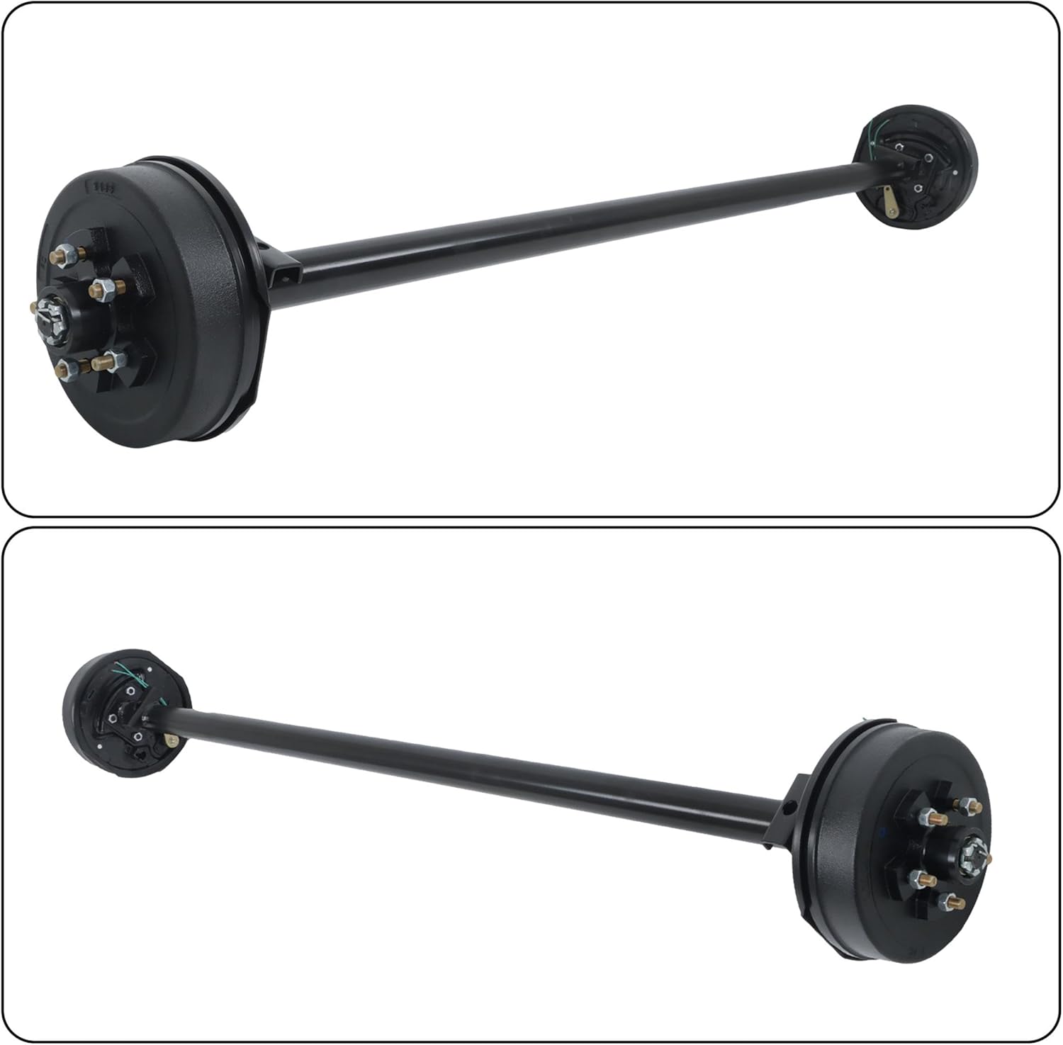 3500lbs Capacity Trailer Electric Brake Axle 5 Lug-4.5 inch Trailer Axle 85 inch Hub Face 70 inch Spring Center