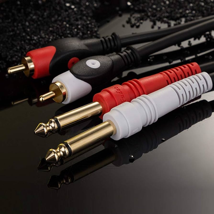 Amazon | モノラルフォン×2-RCAピン×2 オーディオケーブル RCA