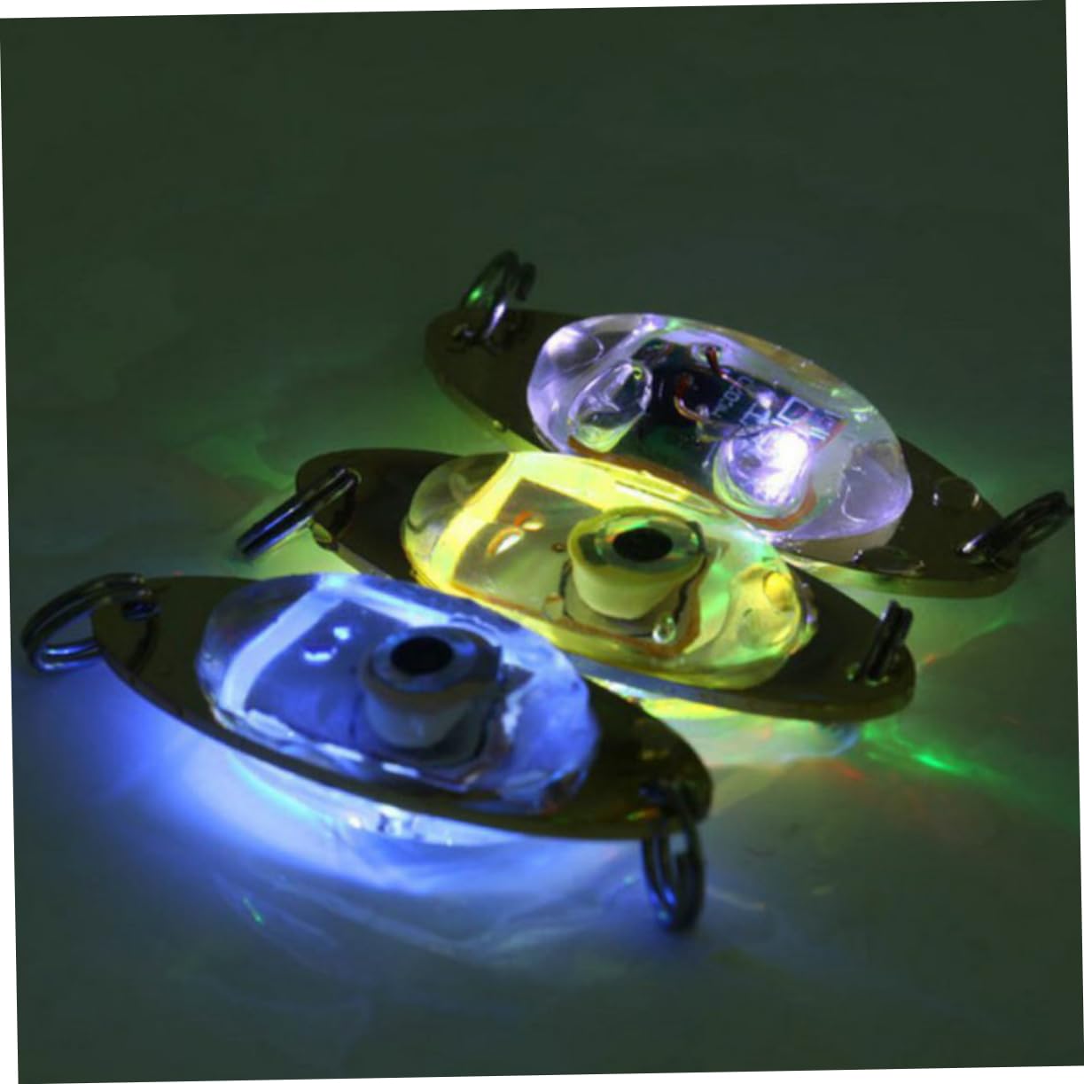 BESPORTBLE 15pièces Bait Lumineux LED Œil pour Nocturne Lumière Flottante Rouge Vert Bleu Blanc