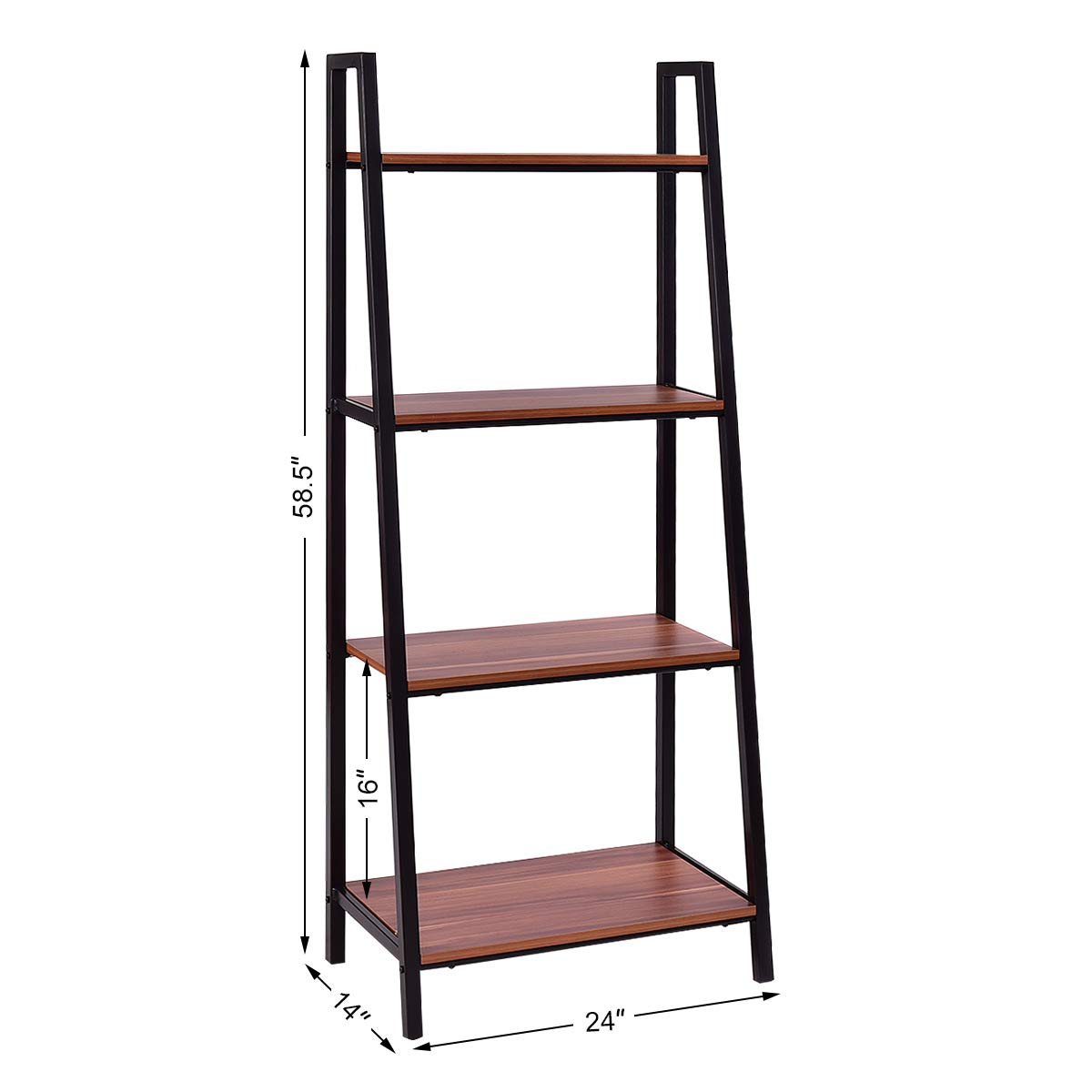 Buy Tangkula 4Tier Ladder Shelf, Ladder Bookcase Indoor & Outdoor Wood