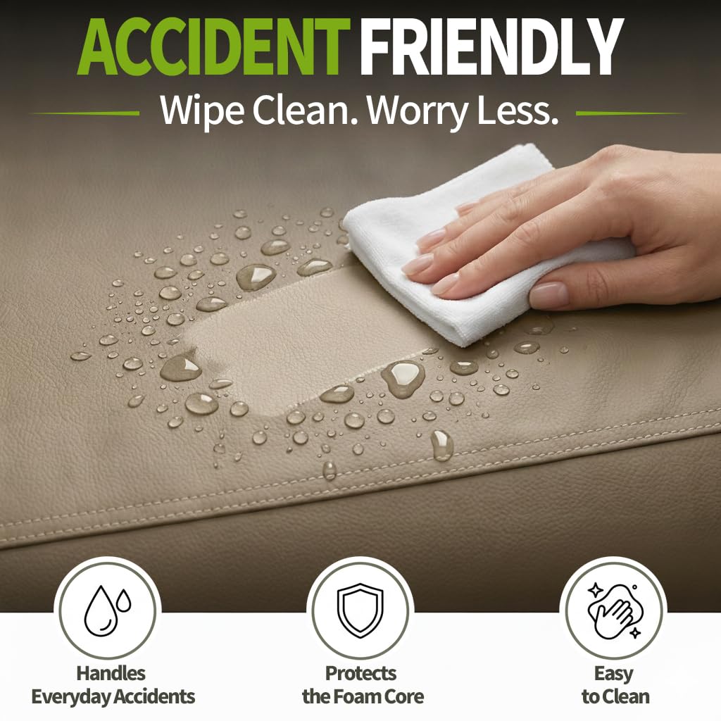 Cama de Cuero XL para Perro, Impermeable, Resistente al Pelo, con Fundas Lavables, Cama ortopédica de Espuma para Mascotas
