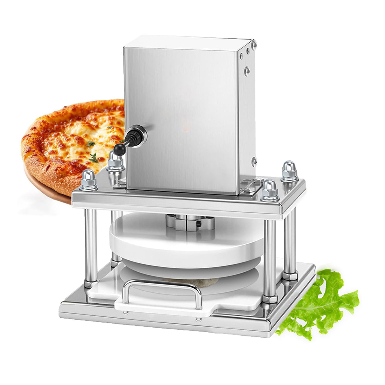 Elektryczna wałkarka do ciasta na pizzę, prasa do ciasta ze stali nierdzewnej, wałek do ciasta o wysokim momencie obrotowym 110 W i 8,6 cala z powłoką zapobiegającą przywieraniu do pizzy i w