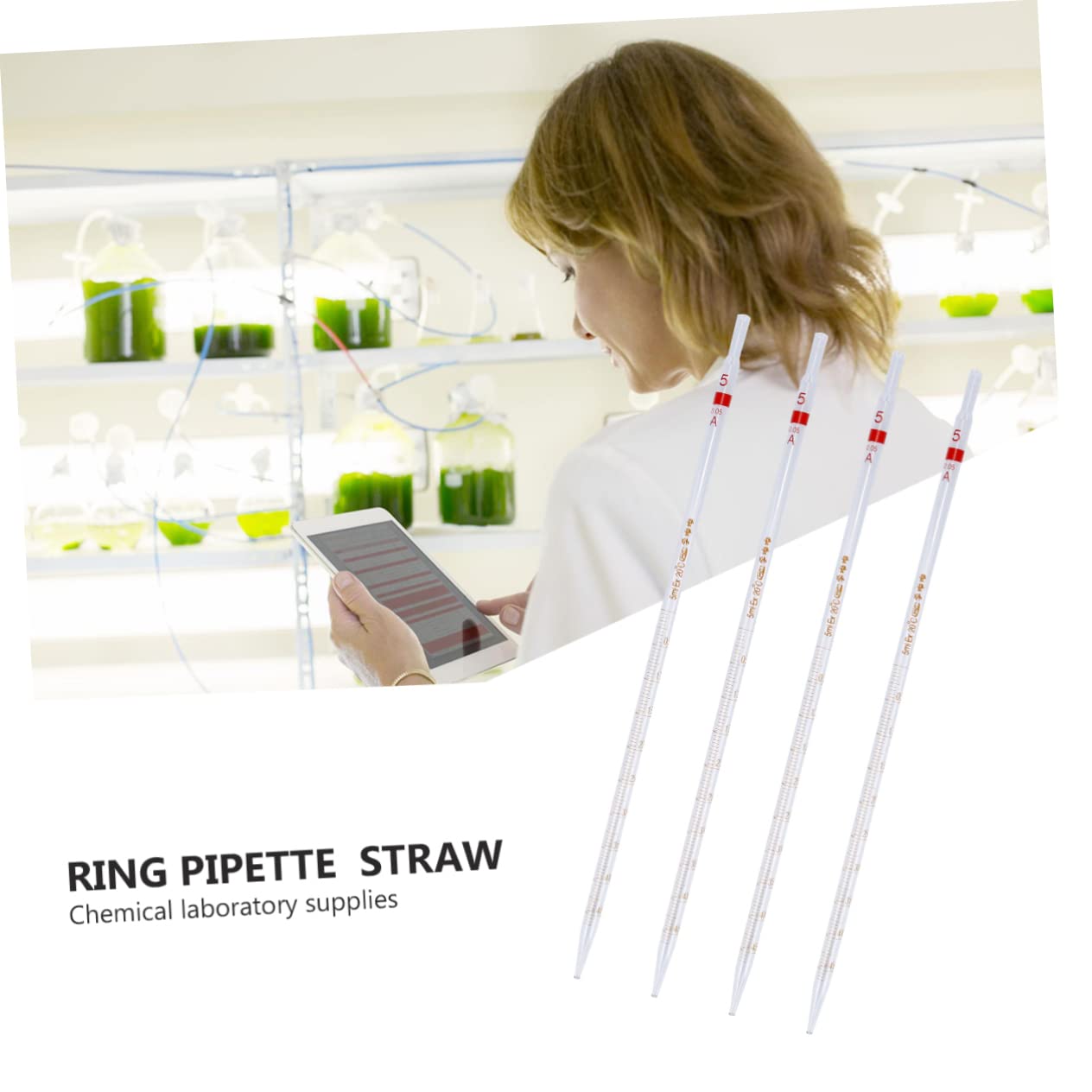 4pcs Eco-Friendly Glass Pipette Single Long Dropper Measuring Straw for Lab