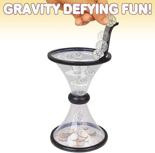 Miniatura 2 de ArtCreativity Hucha con moneda Vortex de 10.5 pulgadas para niños y adultos, divertida caja de ahorros de dinero que gira suelta cambio, el mejor