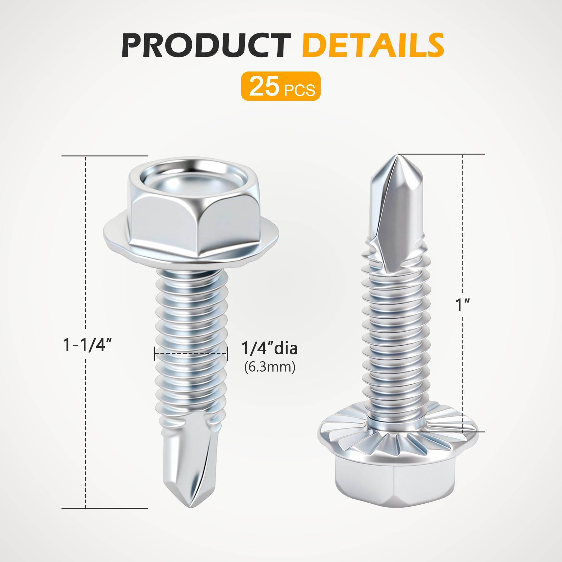 Self-Drilling Screws - Grade 8.8, 25 Pack -2
