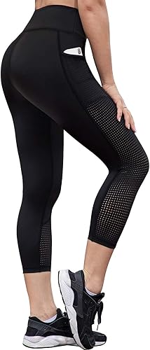 RAYPOSE - Pantalones de yoga para mujer, con bolsillo, control de barriga, cintura alta, corte capri, para entrenamiento (personalizable) RAYPOSE - Pantalones de yoga para mujer, con bolsillo, control de barriga, cintura alta, corte capri, para entrenamiento (personalizable)
