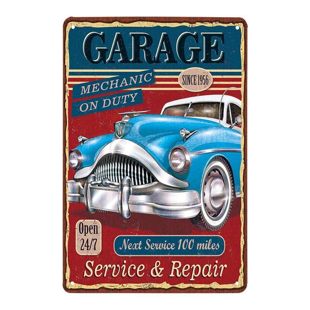 Auto Repair Garage Metal Tin Sign Retro Vintage Plaque Set of 4
