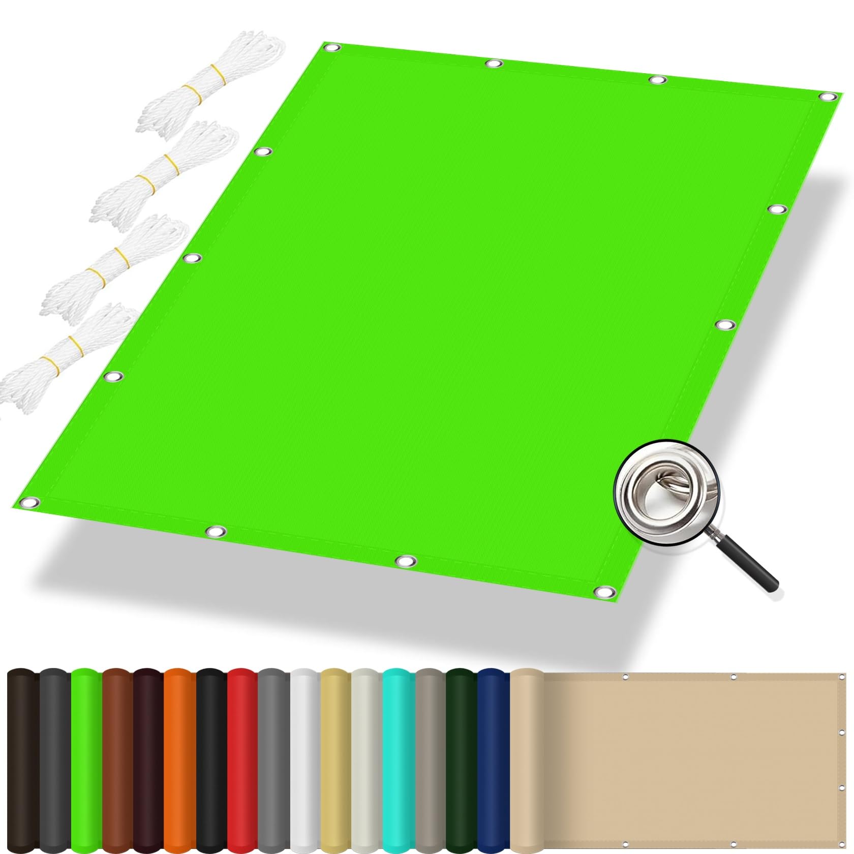 Toile d'ombrage de jardin avec oeillets pour stopper le vent et les UV