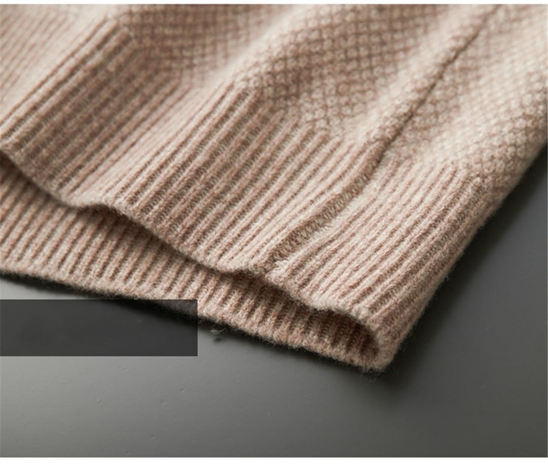 Rfmfkkg Maglioni in Cashmere da Uomo Girocollo Tinta Unita Pullover Maglione Slim Fit Top Leggeri