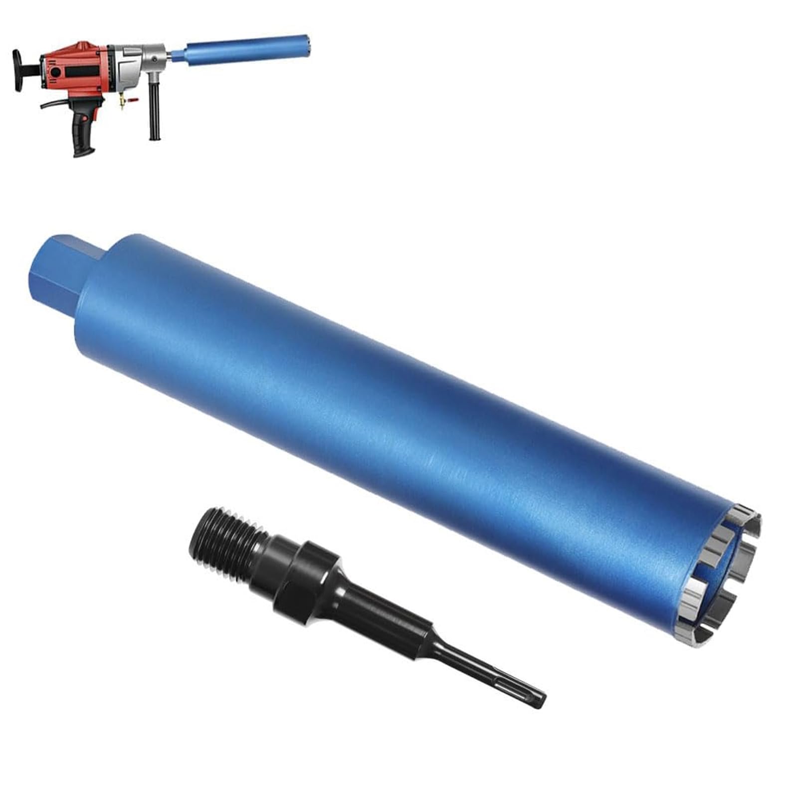 1 ¼ UNC diamentowa koronka wiertnicza z 10 mm Turbo | L 460 mm | Ø 112 mm | 9 segmentów | SDS-plus, diamentowa koronka wiertnicza rdzeniowa do wiertarek rdzeniowych, wiertło do płytek do betonu