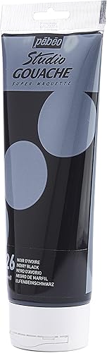 Miniatura 11 de PEBEO Studio Gouache - Pintura fluida, 7.4 fl oz, color negro marfil, fórmula mate de terciopelo, para pintura acrílica e ilustración, suministros