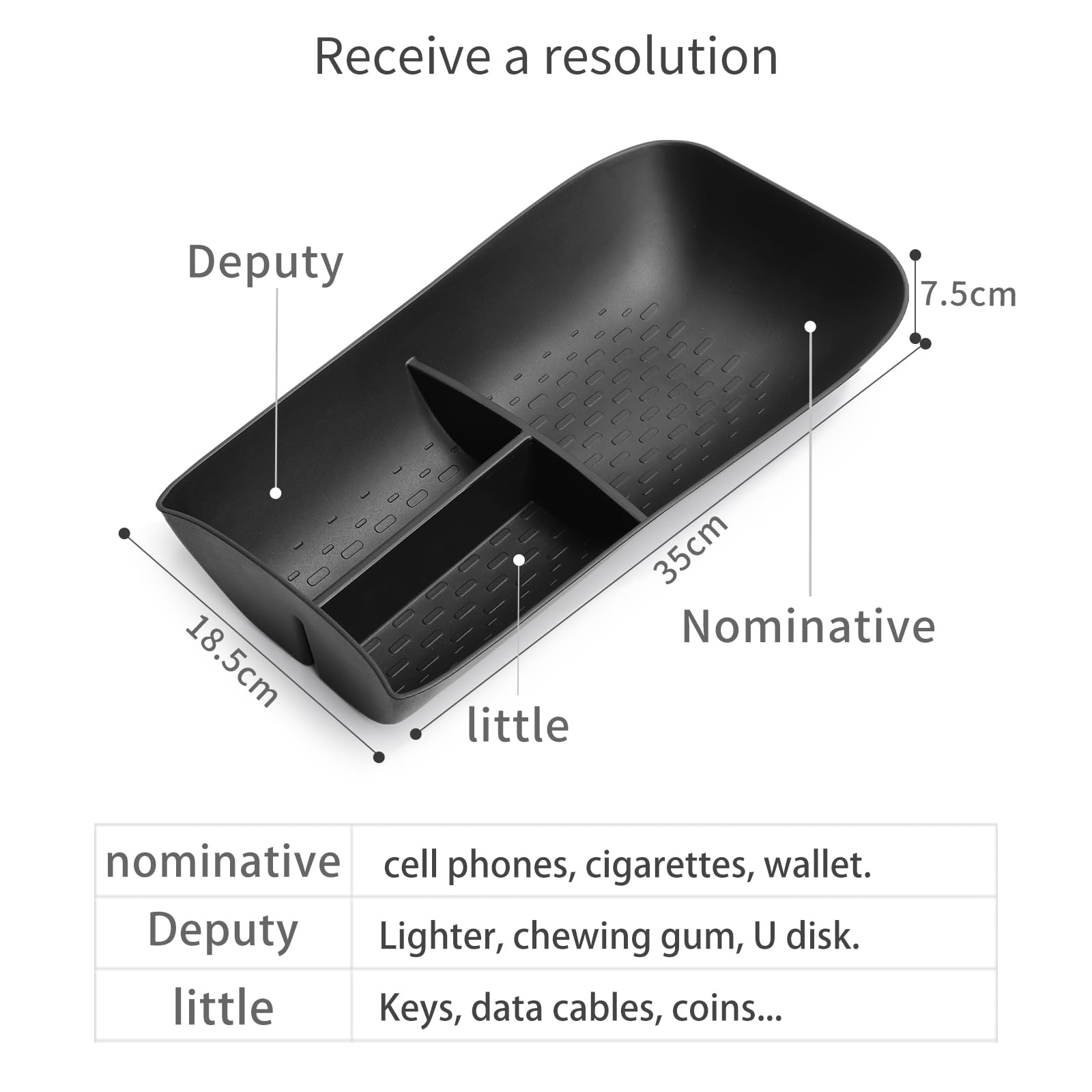 smabee Boîte de rangement inférieure pour console centrale Smart #3 - Plateau de rangement inférieur en TPE - Accessoires d'intérieur de voiture - Noir