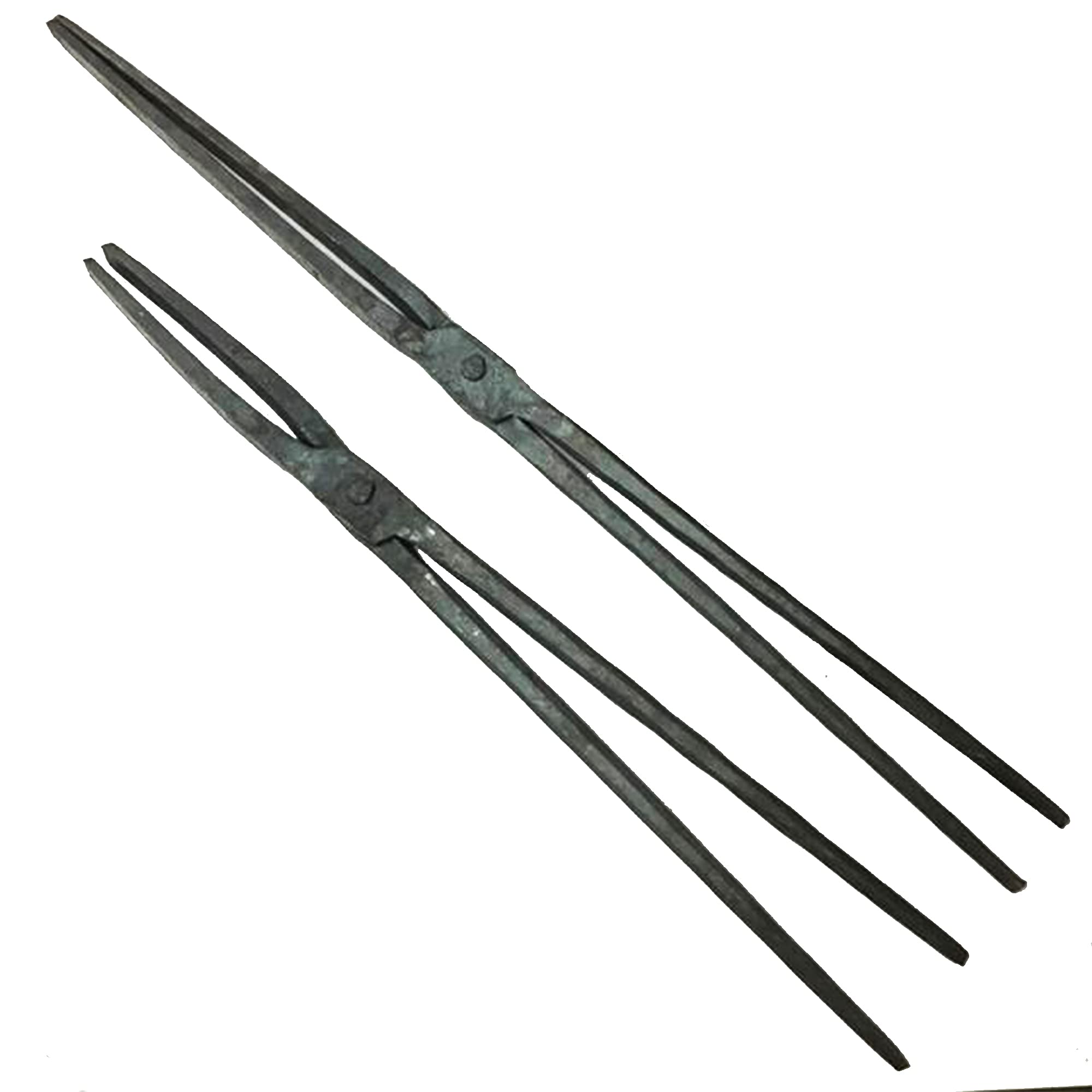 Tenaza de Forja Pinzas de Herrero Pinzas Planas Tenaza de Forja de Nariz Afilada Forja Del Yunque Del Herrero Del Ingeniero (2 Pinzas 45/55cm),B