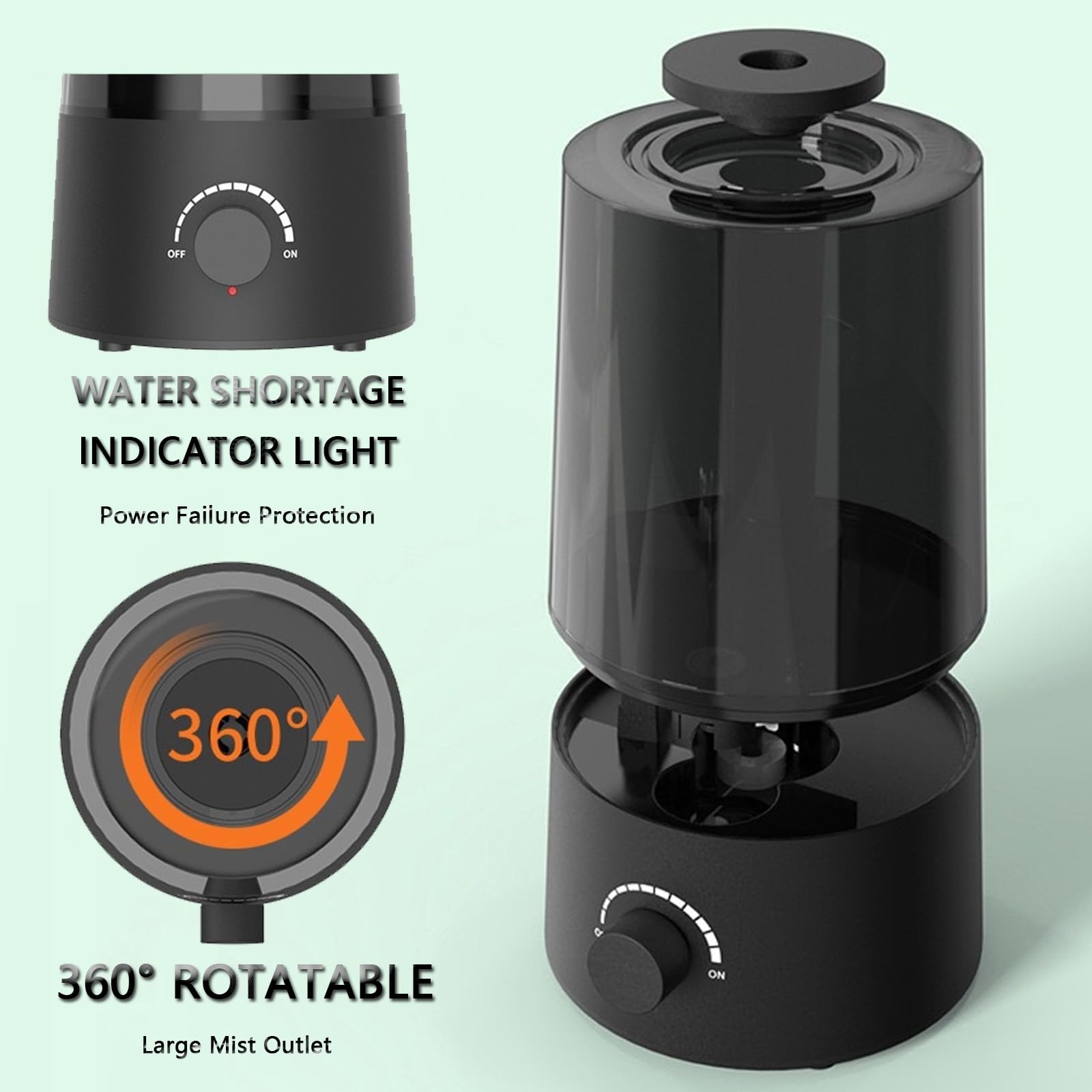 Nebulizzatore per Rettili da 2,5L, Umidificatore per Rettili con Serbatoio d'Acqua Integrato per Ridurre Le Perdite(Double Tube)