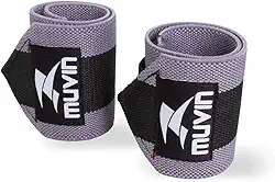 Munhequeira Elástica Curta para Levantamento de Peso Muvin - Musculação - Exercício Funcional - Ideal para Pulsos Menores - Fecho de Contato Ajustável - Alça para Dedão Integrada - Com Elástico Látex