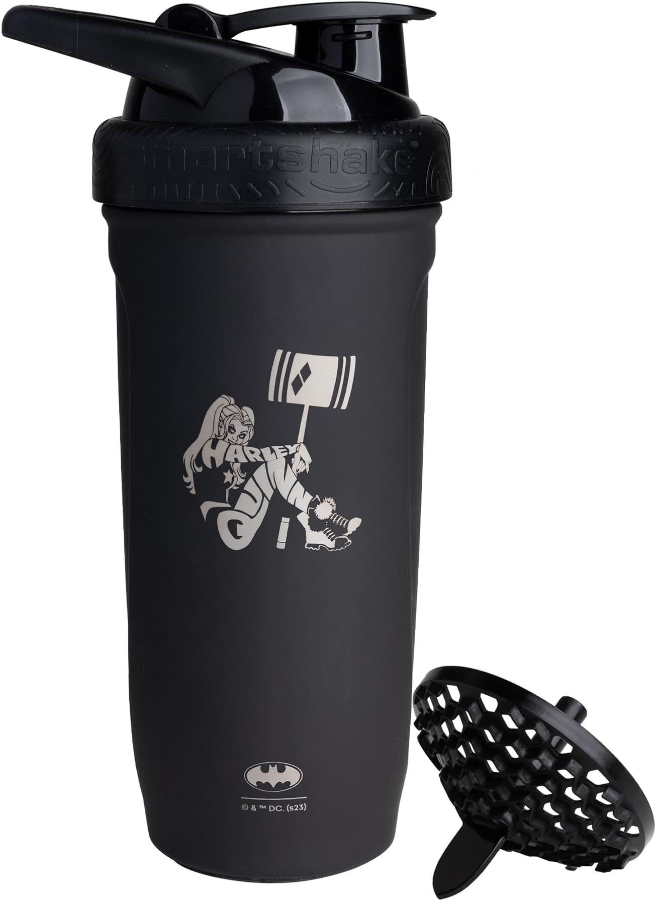 – Smartshake Reforce Harley Quinn Shaker Bottle 900 ml DC Comics Stainless Steel Leakproof Water Bottle Gifts for Women, Black