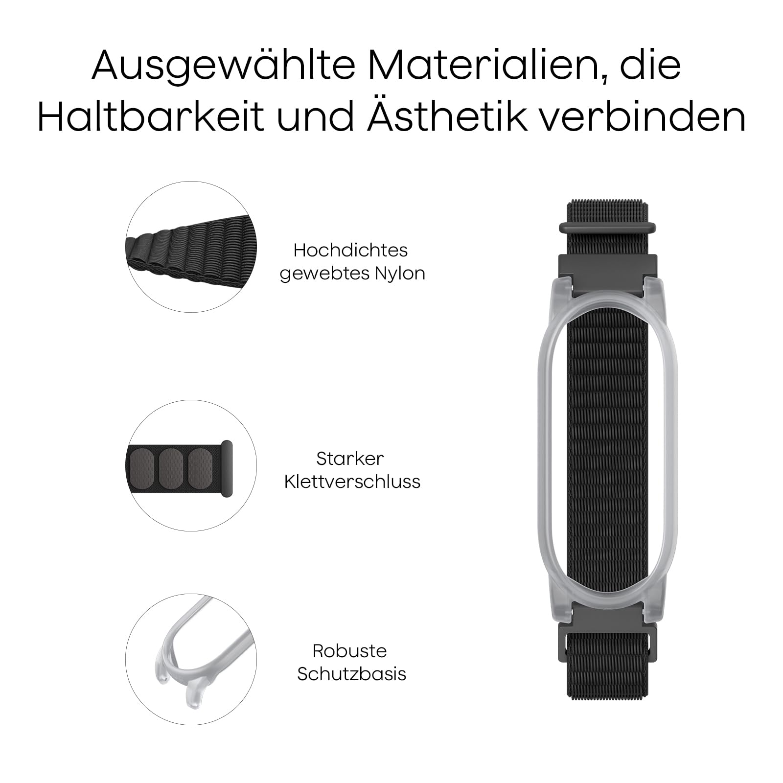 Plaud Armband, Verstellbares tragbares Band für den NotePin und NotePin S KI-Sprachrekorder, Atmungsaktives Nylonband mit Klettverschluss, Für 18,5-23,5 cm Handgelenke