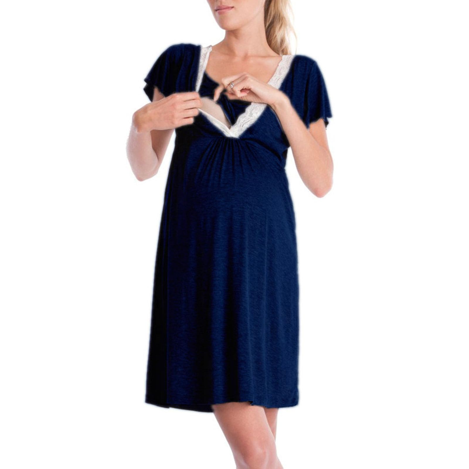 Camicia da notte premaman allattamento in cotone morbido abito da notte vestibilità ampia per gravidanza camicia da notte maternità in cotone