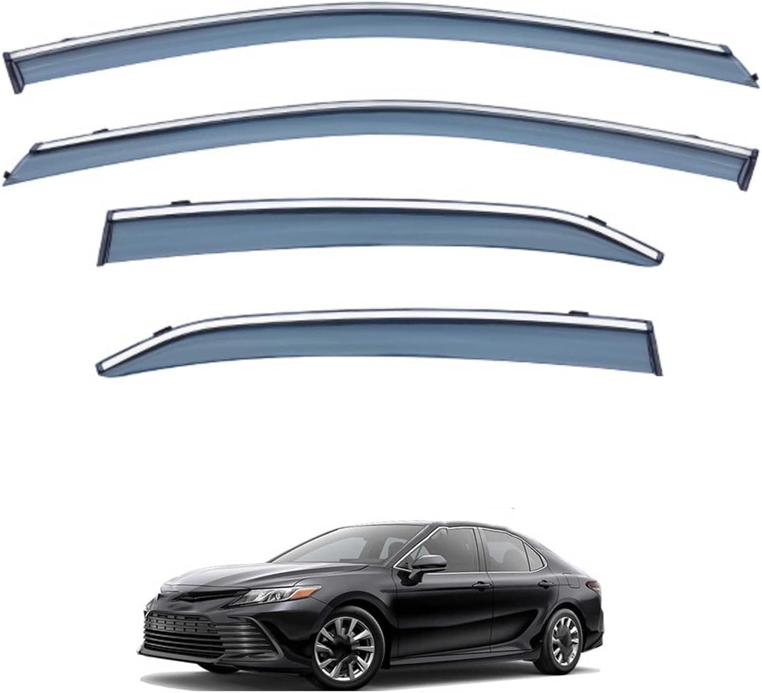 Acwyahso Normal Rain Guards Wind Deflectors For Camry Mk8-Xv70 2018-2023, 4Pcs Vent Visors, Allows Fresh Air & Keeps Rain Out, No-Drill Install