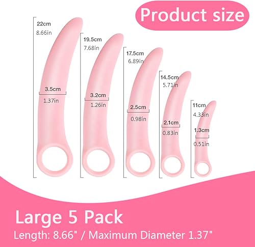 Miniatura 3 de Juego de 5 dilatadores musculares de silicona para suelo pélvico para mujeres (juego grande)