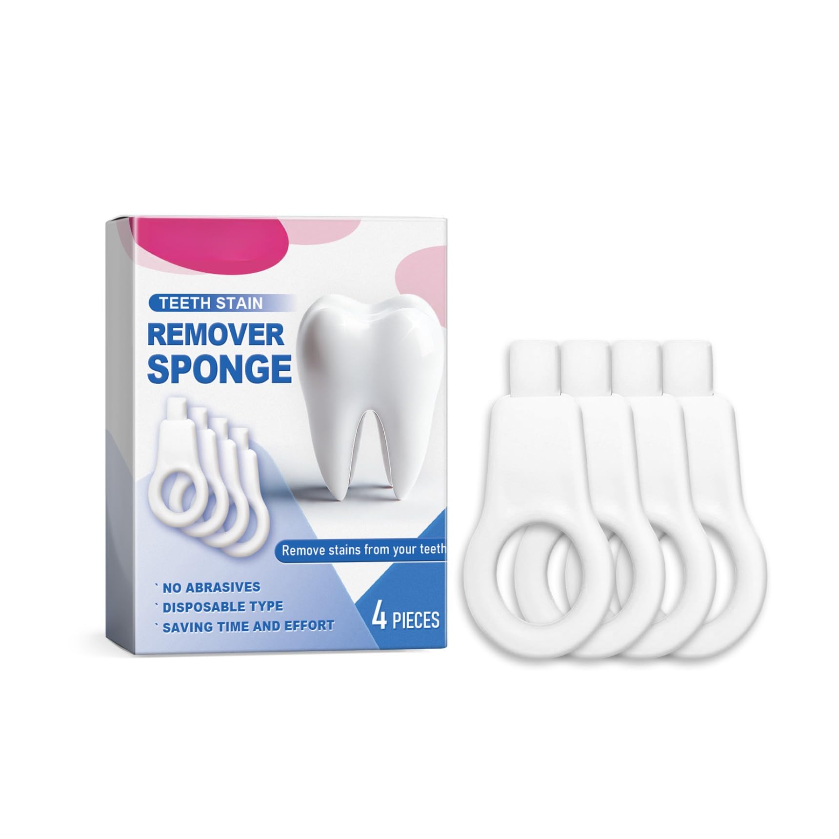 4 Pcs Sponge Teeth Cleaner for Baby Kids Adults Gentle Stain Remover for Teeth Soft Rubber Sponge Eraser