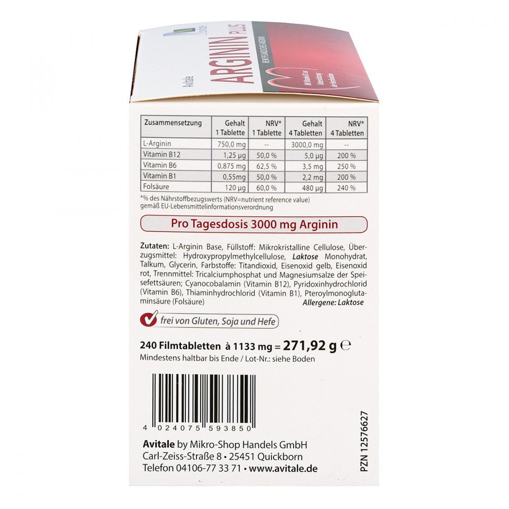 Vitamin B1+B6+B12+Folsäure Filmtabletten 240 stk