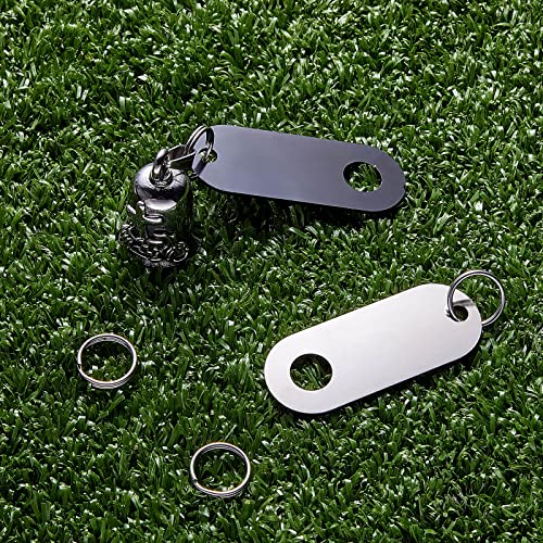 Image of 4 Pieces Motor Bell Hangers and 4 Pieces Split Rings, Fits for Any Bell (Black, Silver)