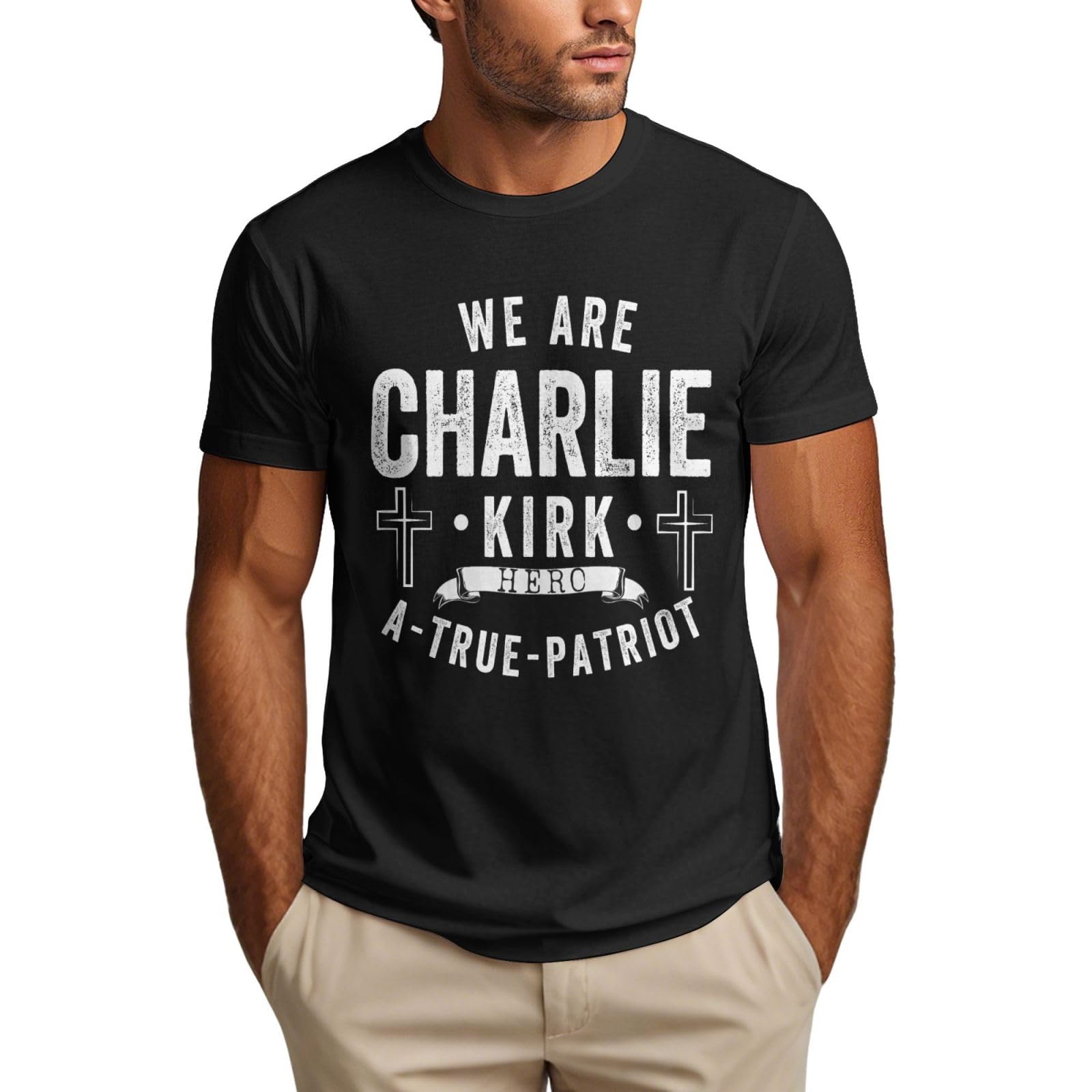 Hacxz Unisex As Pic We Are Charlie Shirts Hero Charlie Kirk Men's T-Shirt