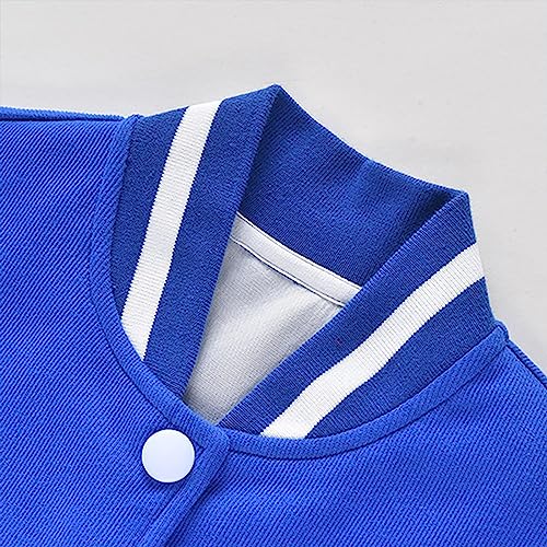 Kids Baseball Jacket School V𝐚rsity 𝗨niform Spring Casual Sweatshirt Girls Jacket B𝗼mber Outwear with Pocket2