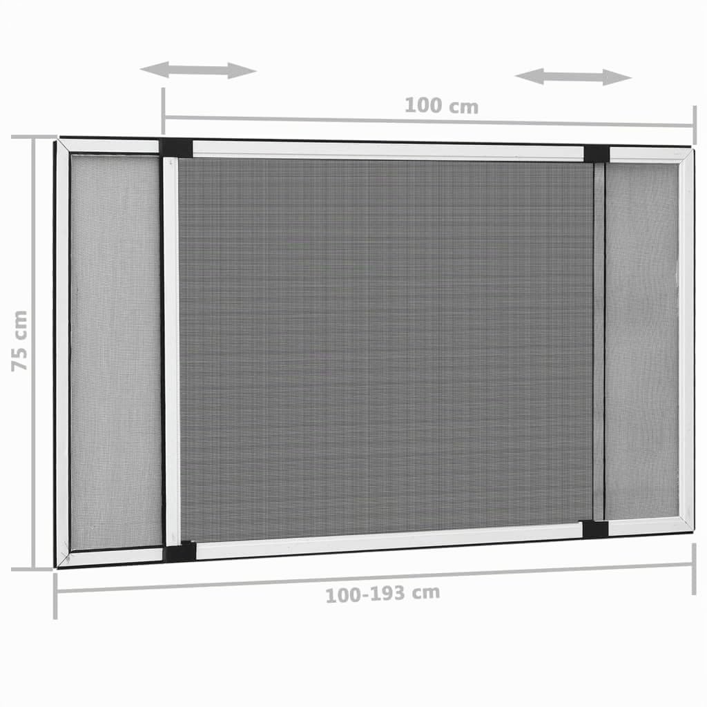 vidaXL Moustiquaire extensible pour fenêtres Blanc (100-193) x75 cm